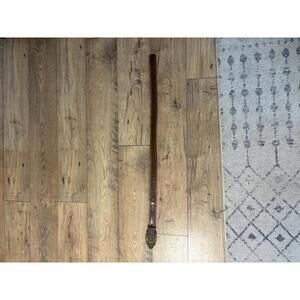 Vintage Brown Leather Belt with Ornate Amber-Studded Buckle